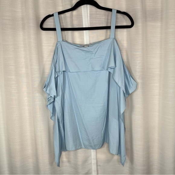 H by Halston Tops - H by Halston baby blue cold shoulder blouse